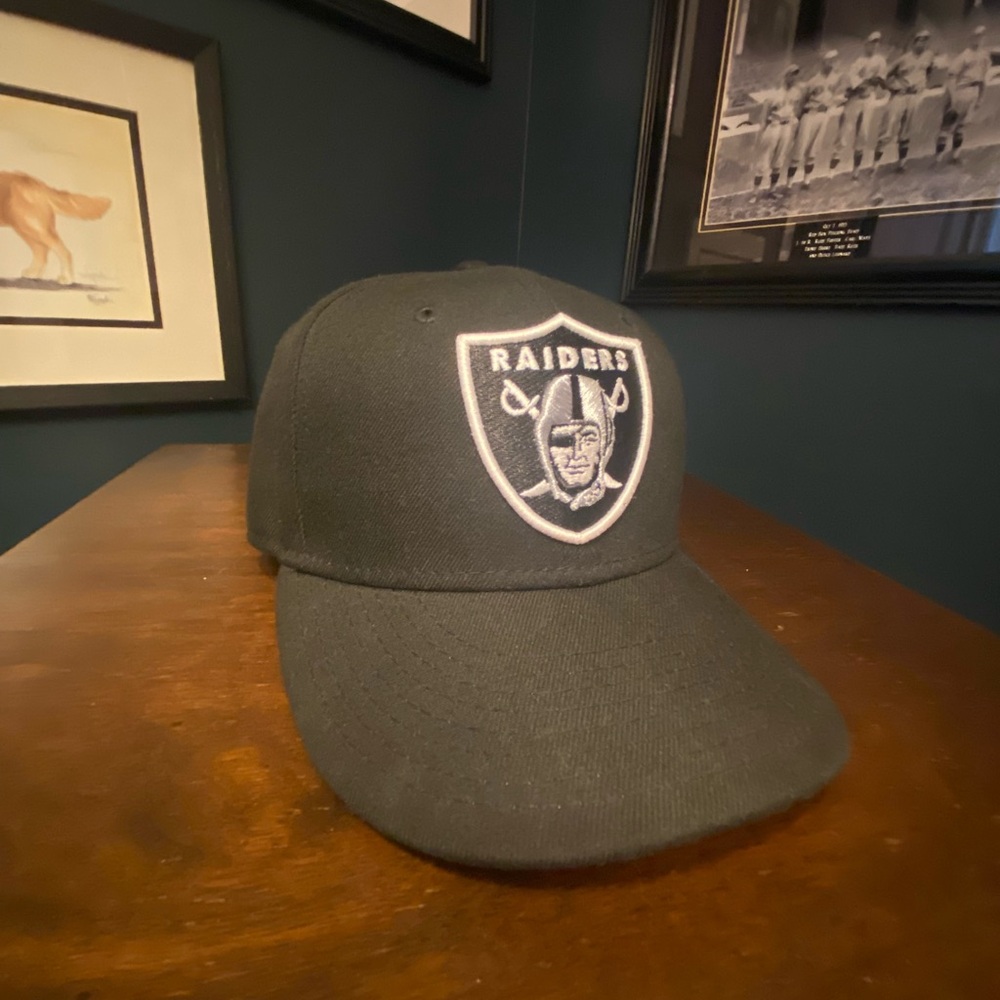 New Era Black Raiders Hat